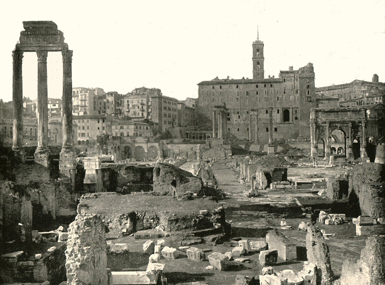 Generelt billede af Forum, Rom, Italien, 1895. af W and S Ltd