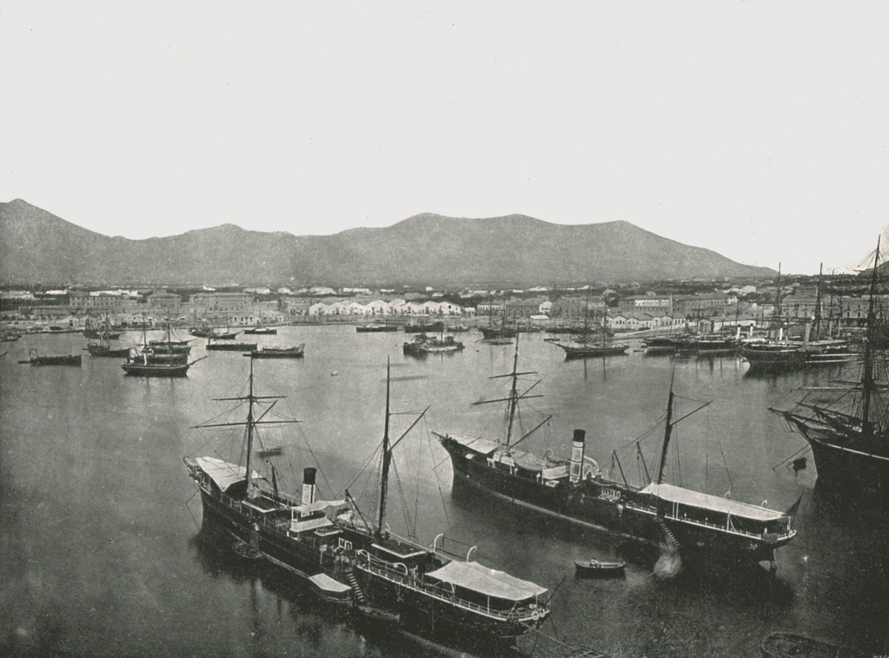 Generelt billede af havnen, Palermo, Sicilien, Italien, 1895. af W and S Ltd
