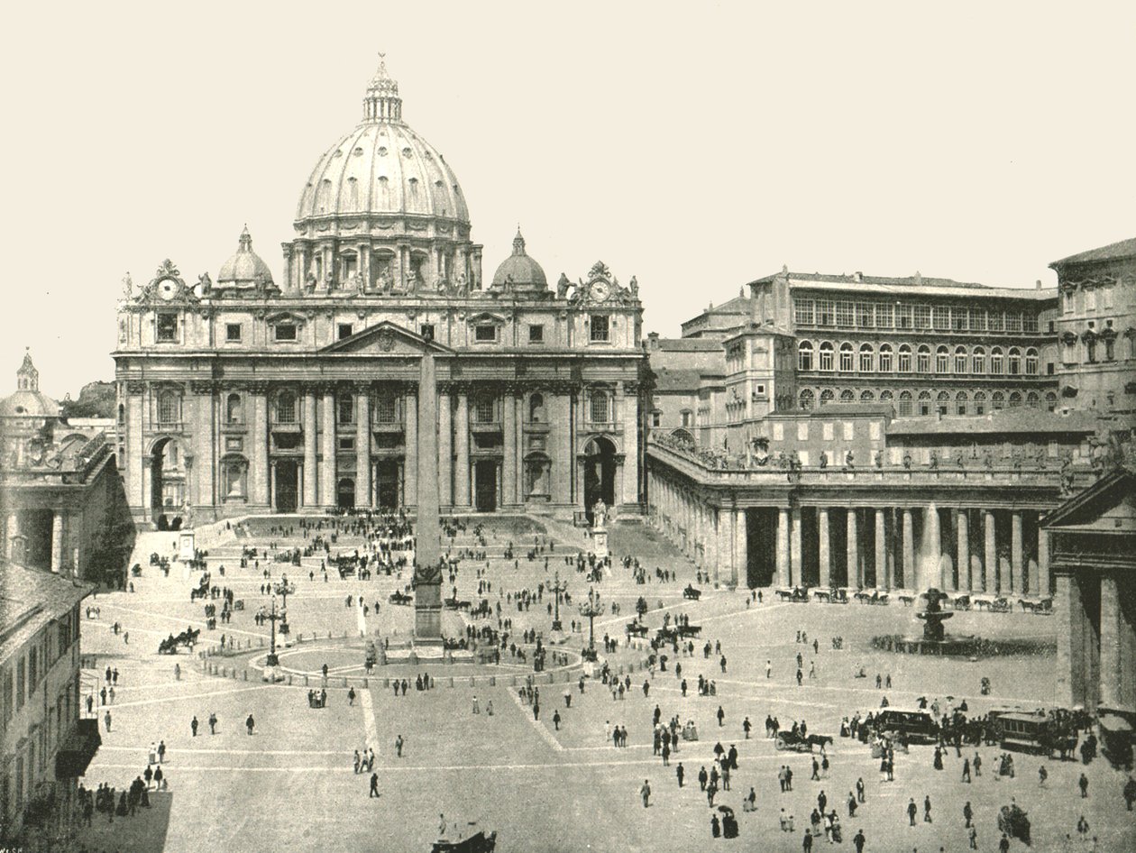 Peterskirken og Vatikanet, Rom, Italien, 1895. af W and S Ltd
