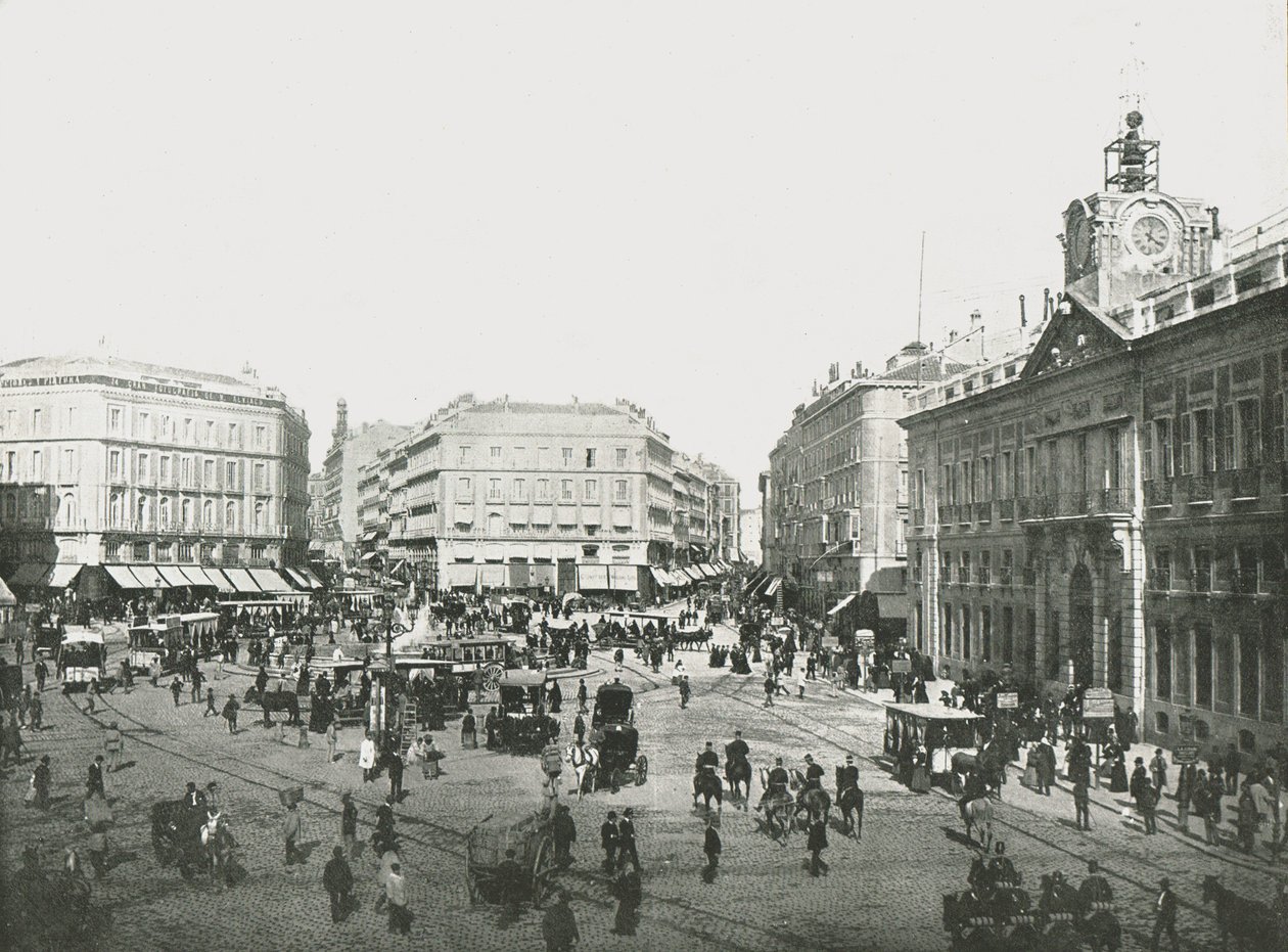 Puerta del Sol, Madrid, Spanien, 1895. af W and S Ltd