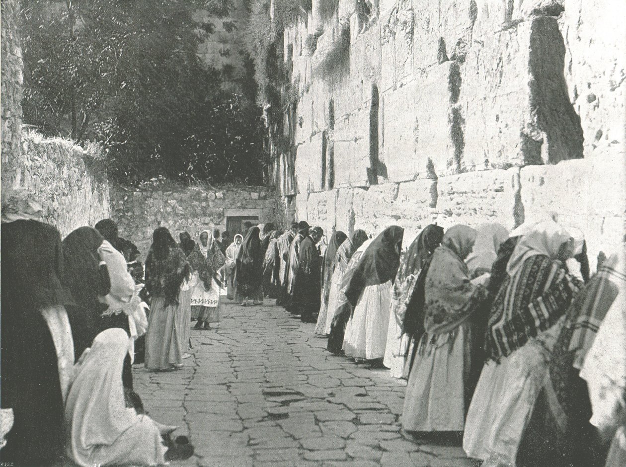 Grædemuren, Jerusalem, Palæstina, 1895. af W and S Ltd