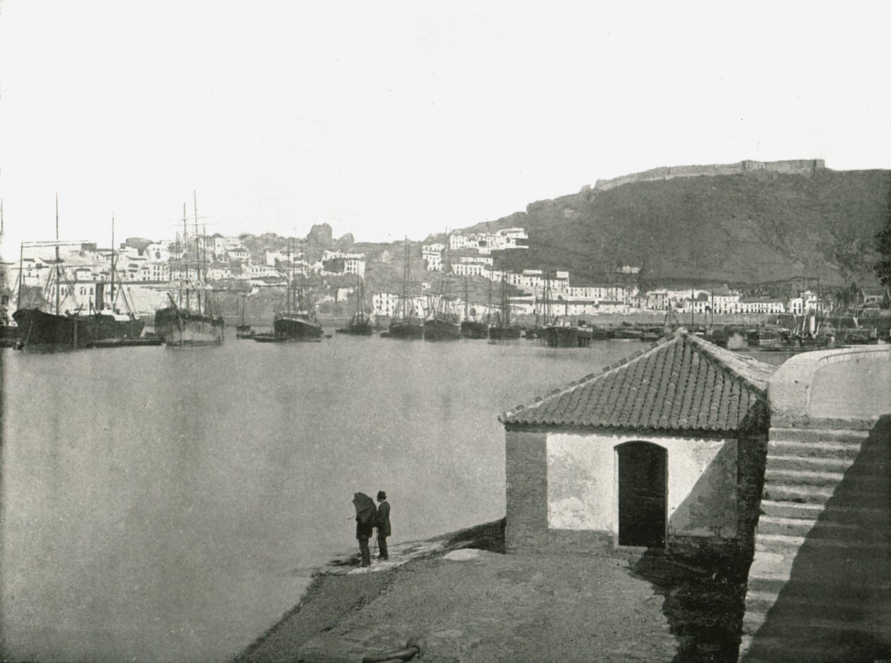 Byen og havnen i Malaga, Spanien, 1895. af W and S Ltd