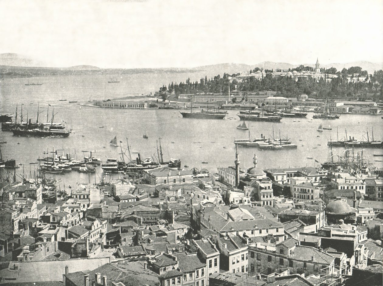 Indgangen til Det Gyldne Horn, Konstantinopel, Osmannerriget, 1895. af W and S Ltd