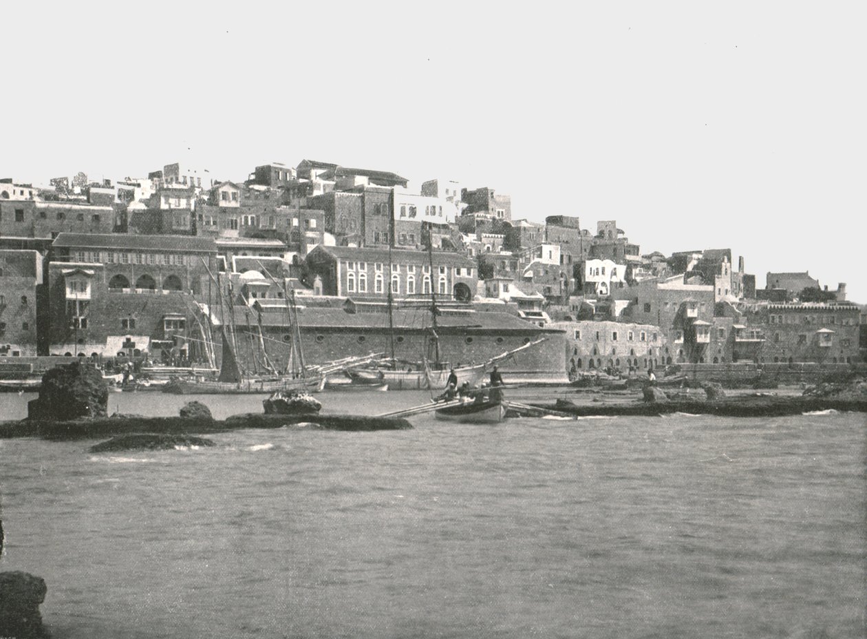 Udsigt fra havet, Jaffa, Palæstina, 1895. af W and S Ltd