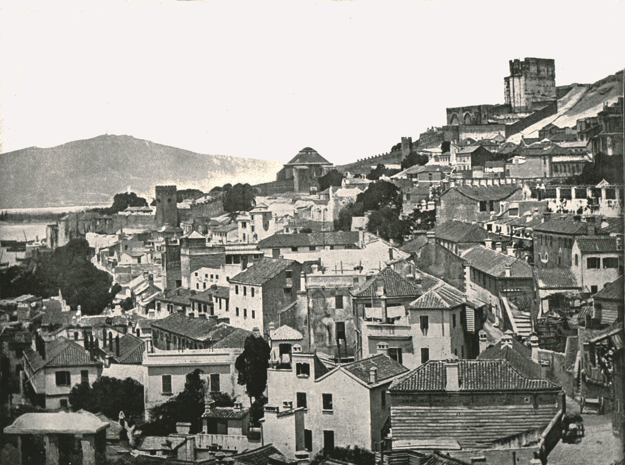 Udsigt over byen, Gibraltar, 1895. af W and S Ltd