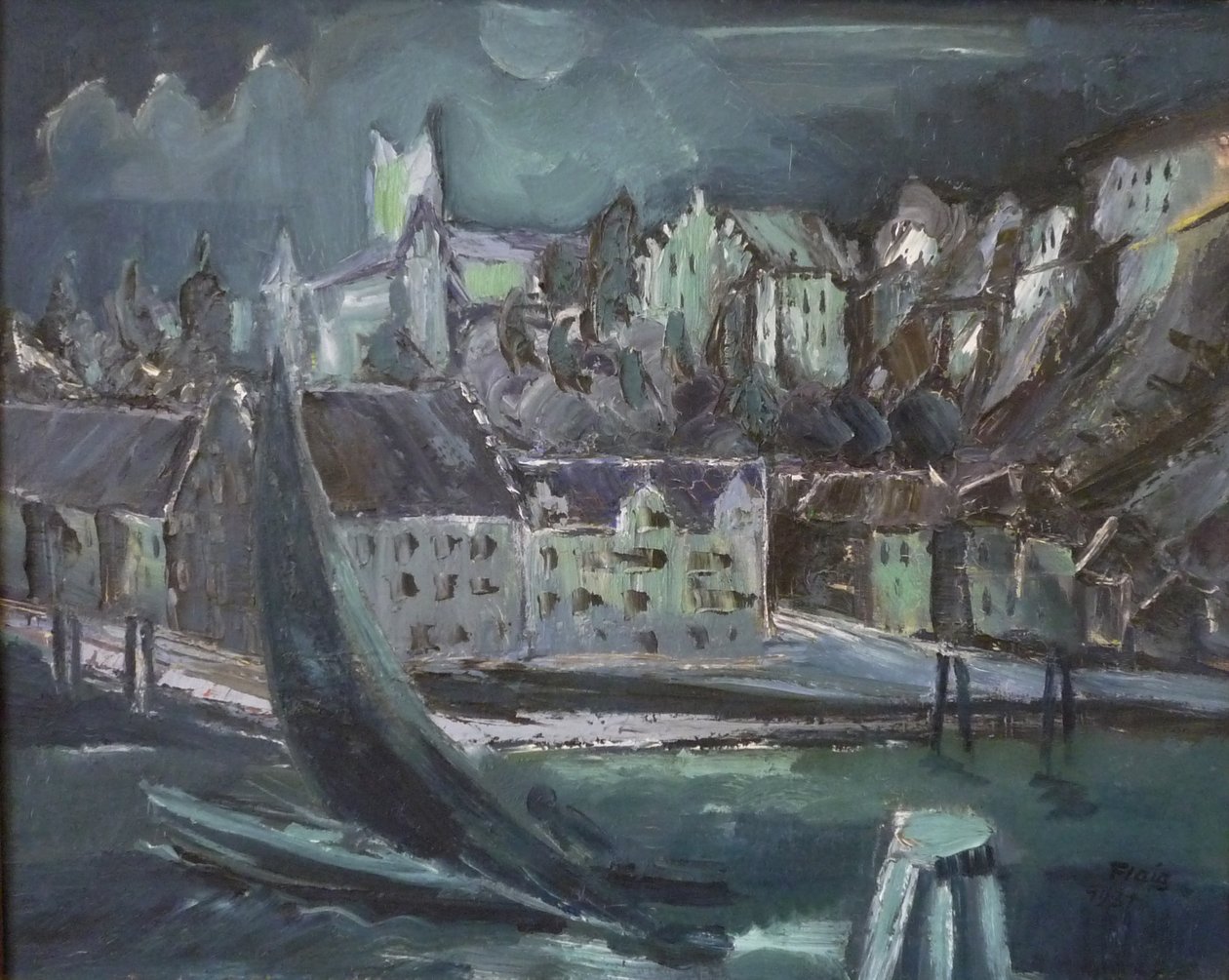 Månenat i Meersburg af Waldemar Flaig