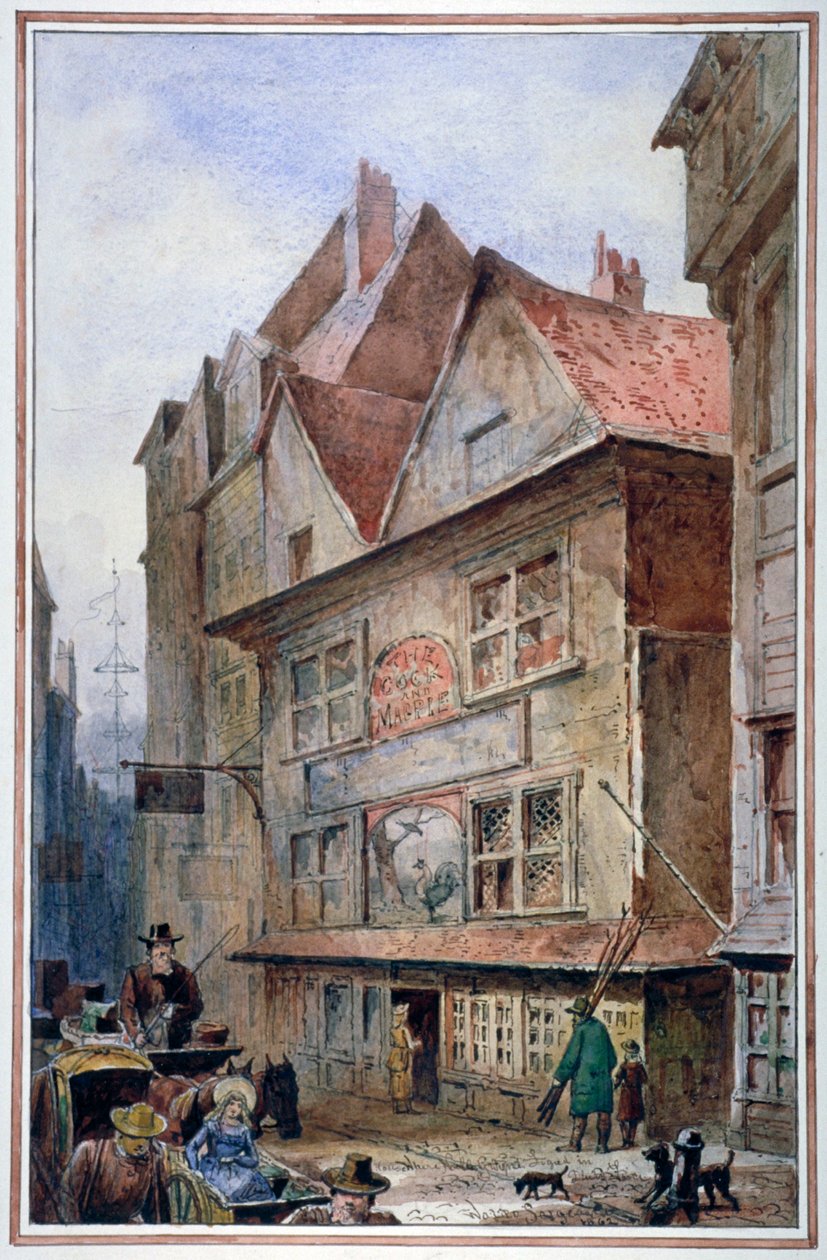 The Cock and Magpie Tavern, Drury Lane, Westminster, London, 1862 af Waldo Sargeant