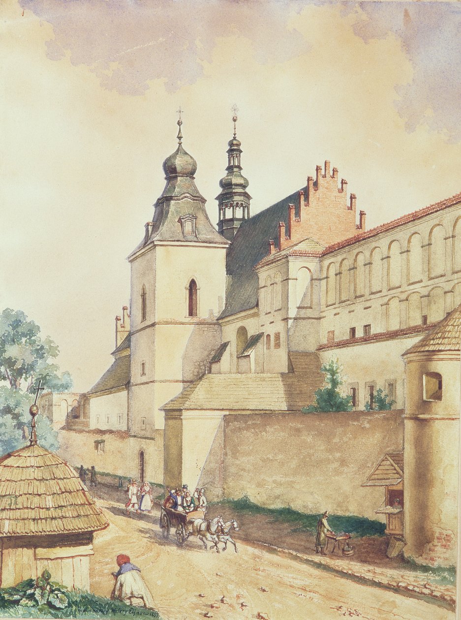 Foran Norbertinerklosteret, Kozienice, 1857 af Walery Eljasz Radzikowski