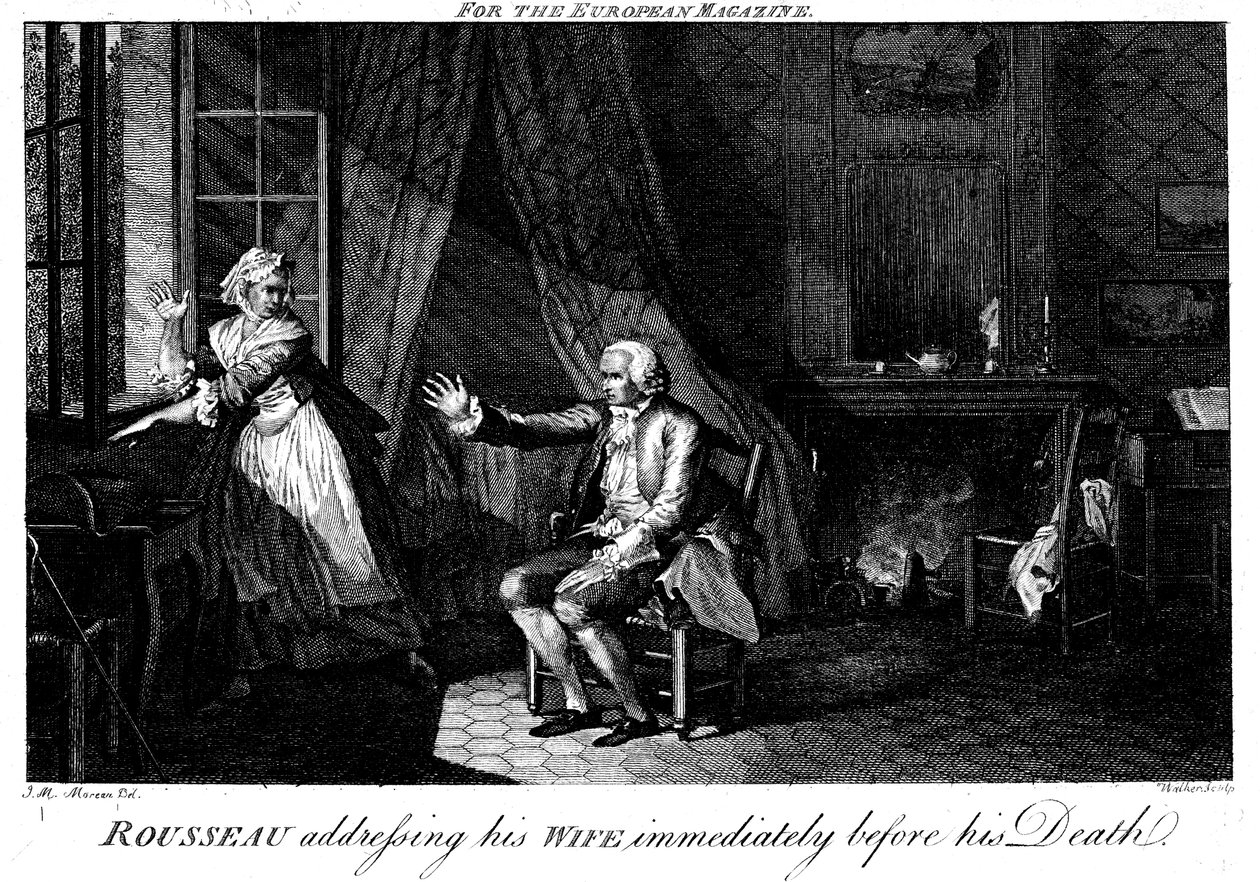Jean Jacques Rousseau 1712-1778, fransk oplysningsfilosof og pædagog af Walker