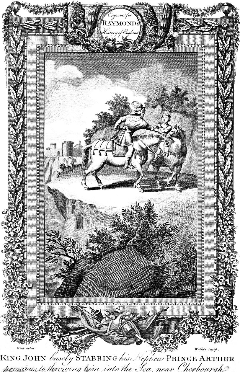 Kong John 1167-1216 stak sin nevø Prins Arthur, 1800-tallet. af Walker