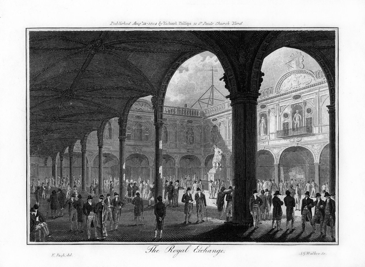 The Royal Exchange, London, 1804. af Walker