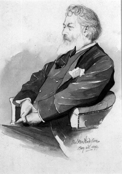 Portræt af Frederic, Lord Leighton (1830-96) 1892 (blyant og vask på papir) af Walker Hodgson