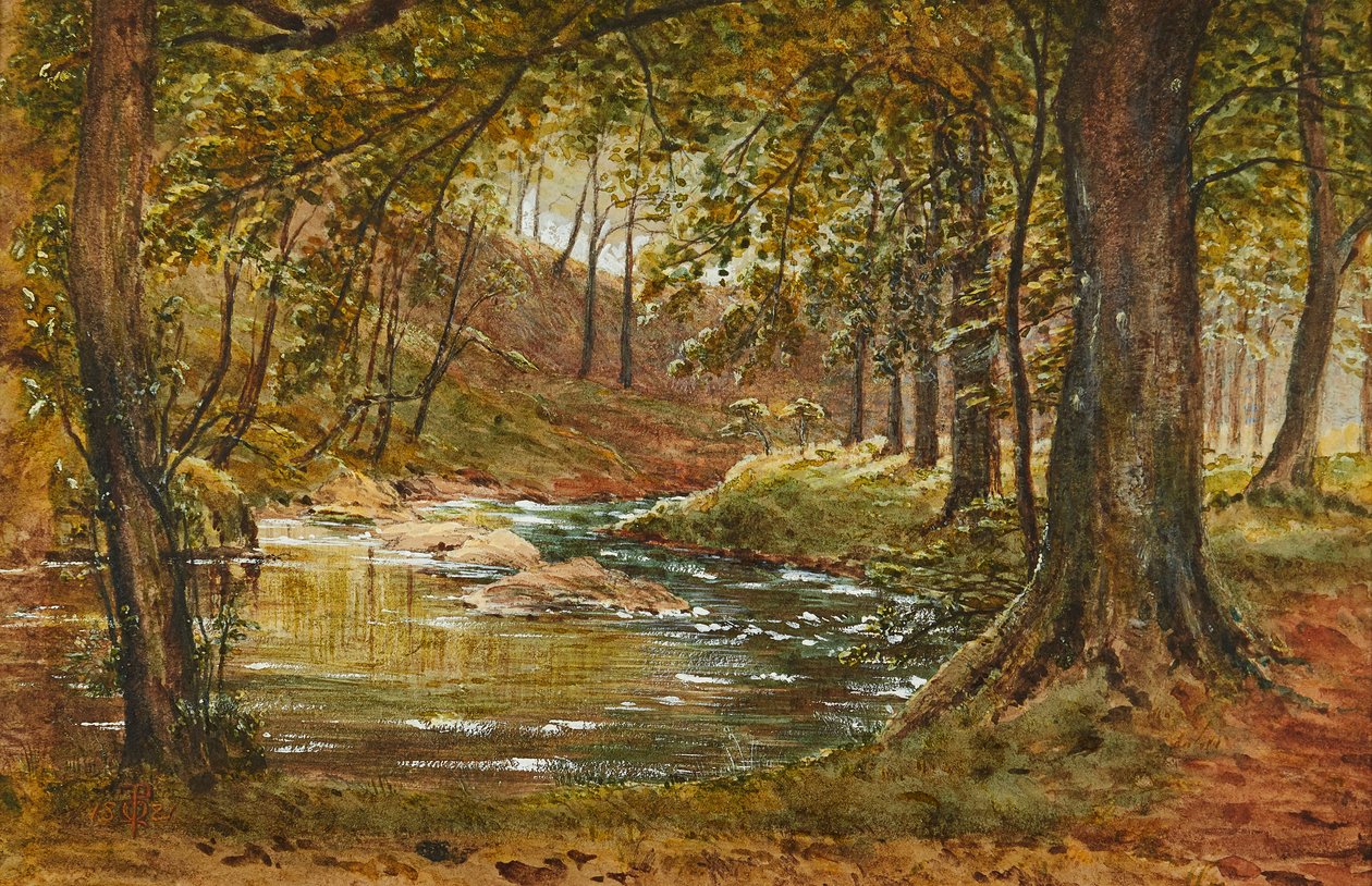 A Forest Glade (akvarel) af Waller Hugh Paton