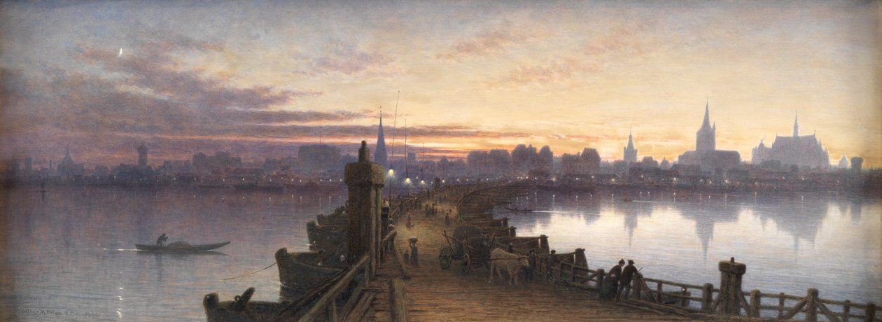 Köln fra bådenes bro, 1890 af Waller Hugh Paton