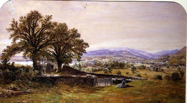 Dame i et landskab, Ambleside af Waller Hugh Paton