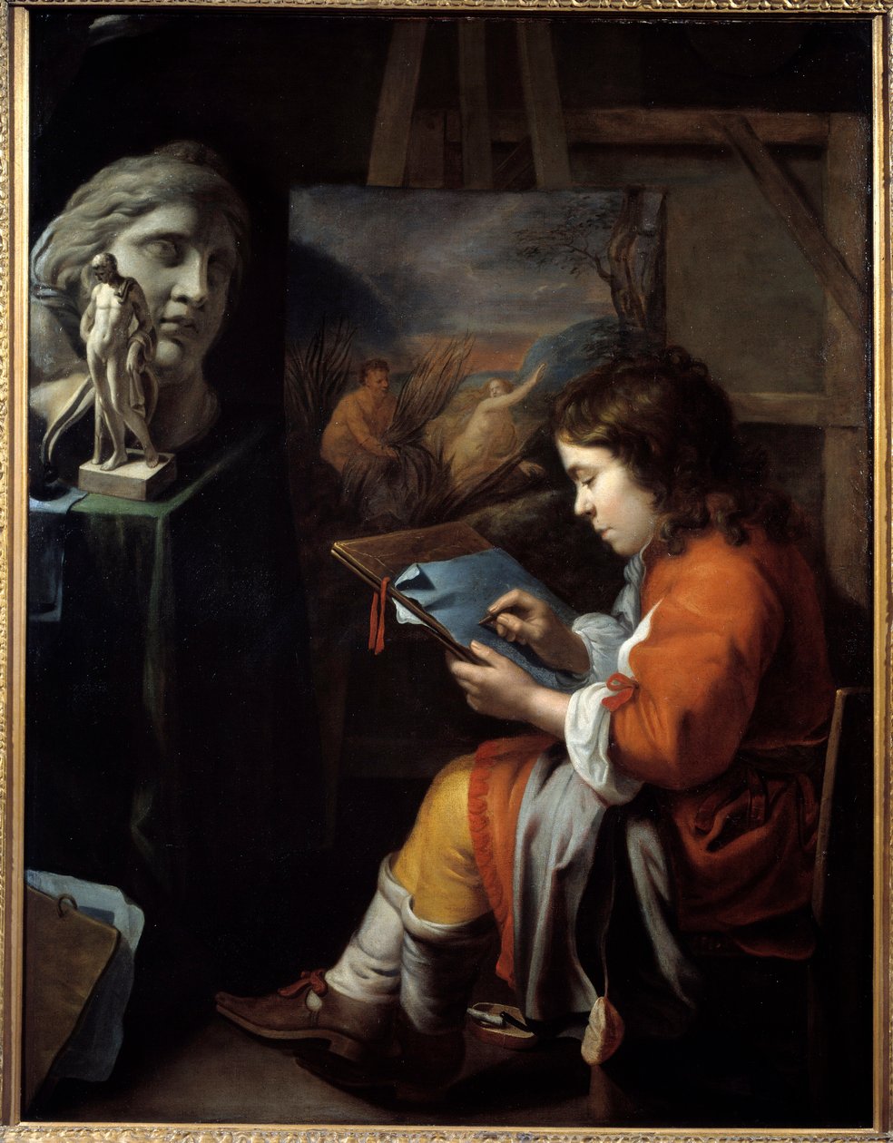 Den unge tegner Maleri af Walelrant Vaillant (1623-1677) af Wallerant Vaillant