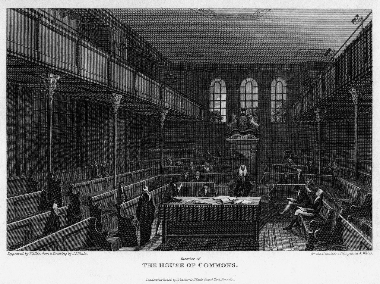 Chamber of the House of Commons, Westminster, London, 1815. af Wallis