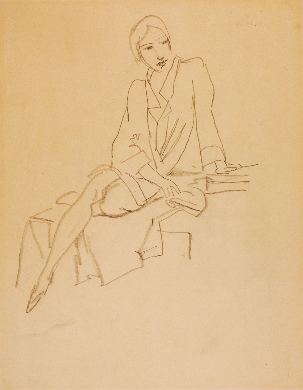 Model i kjole og hvidt af Walt Kuhn