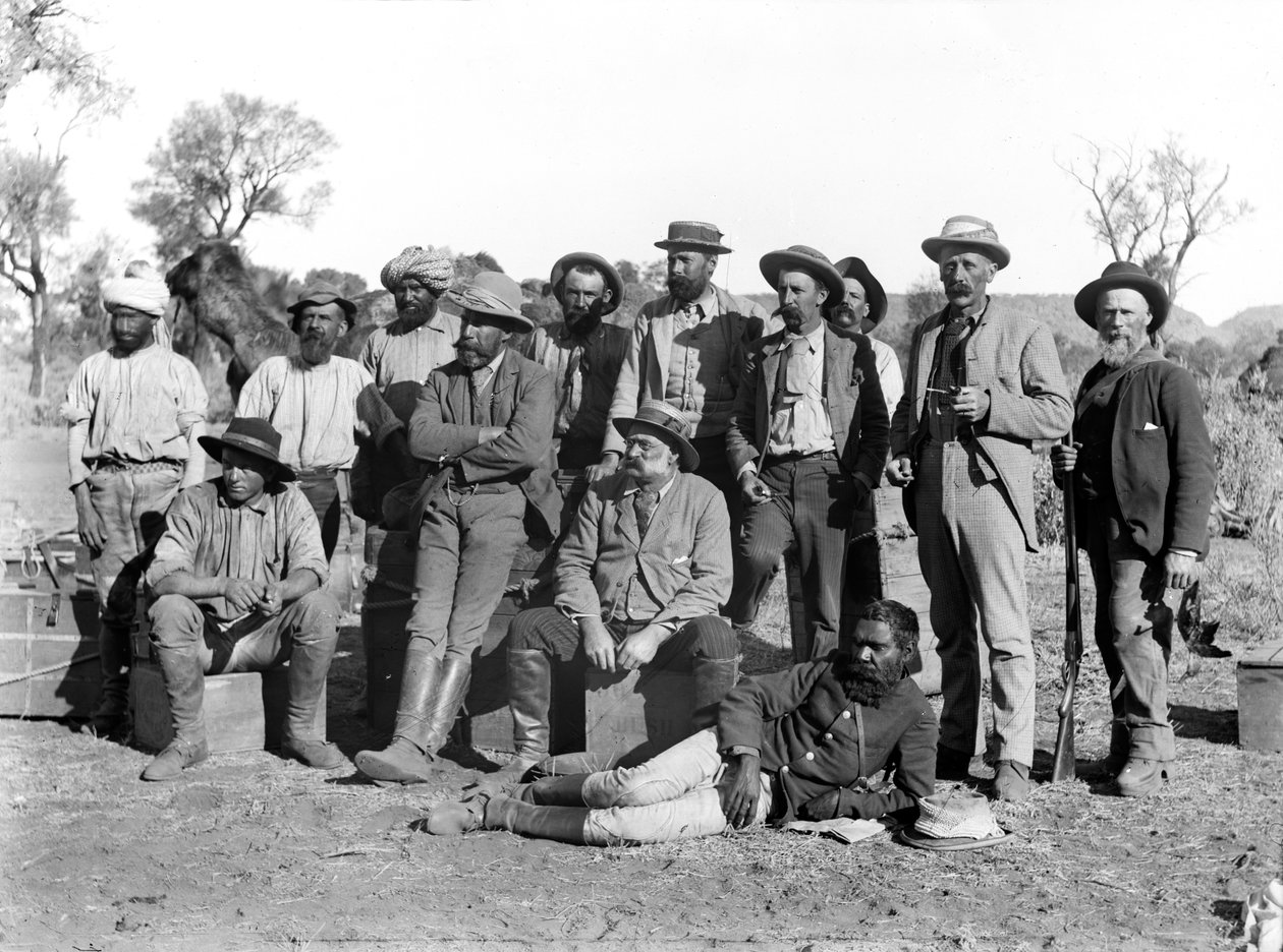 Medlemmer af Hornekspeditionen, Alice Springs, Central Australia, 1894 af Walter Baldwin Spencer