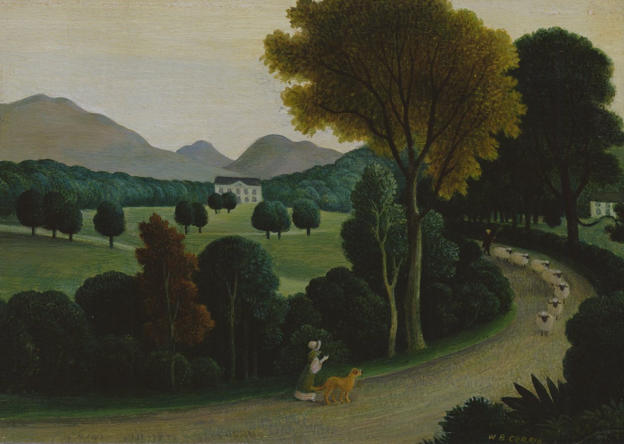 Venter med Prudence (akryl ombord) af Walter Bell Currie Walter Bell Currie