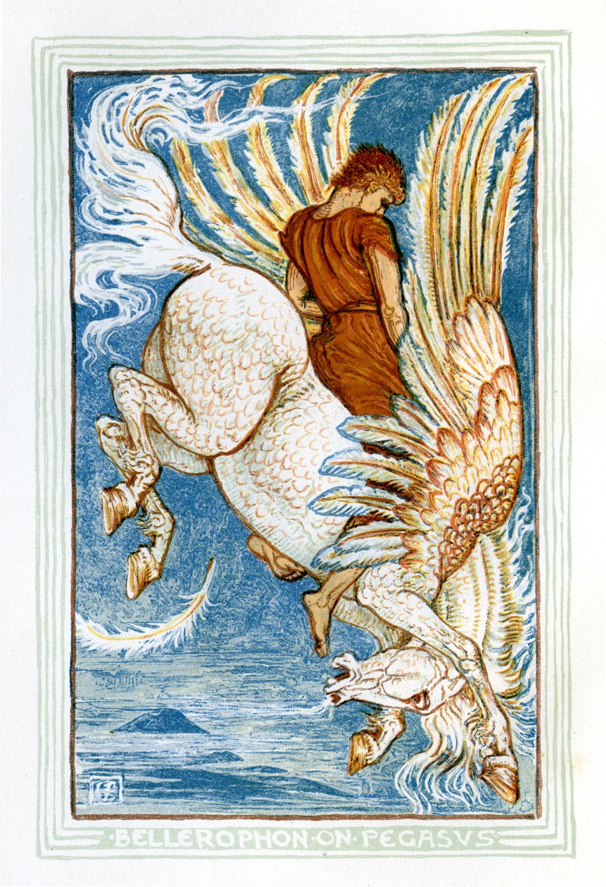 Bellerophon rider på Pegasus af Walter Crane