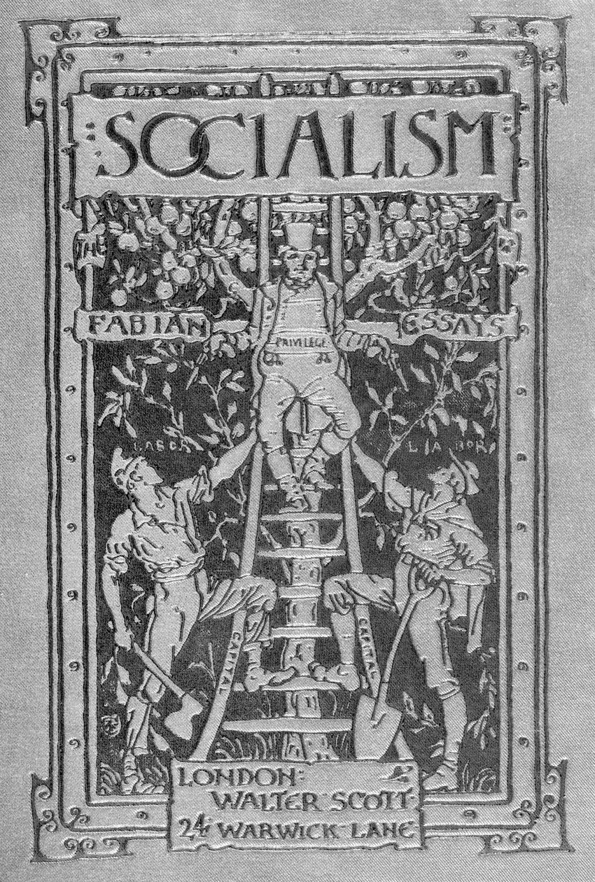 Omslag af socialisme: Fabian Essays, 1889 af Walter Crane