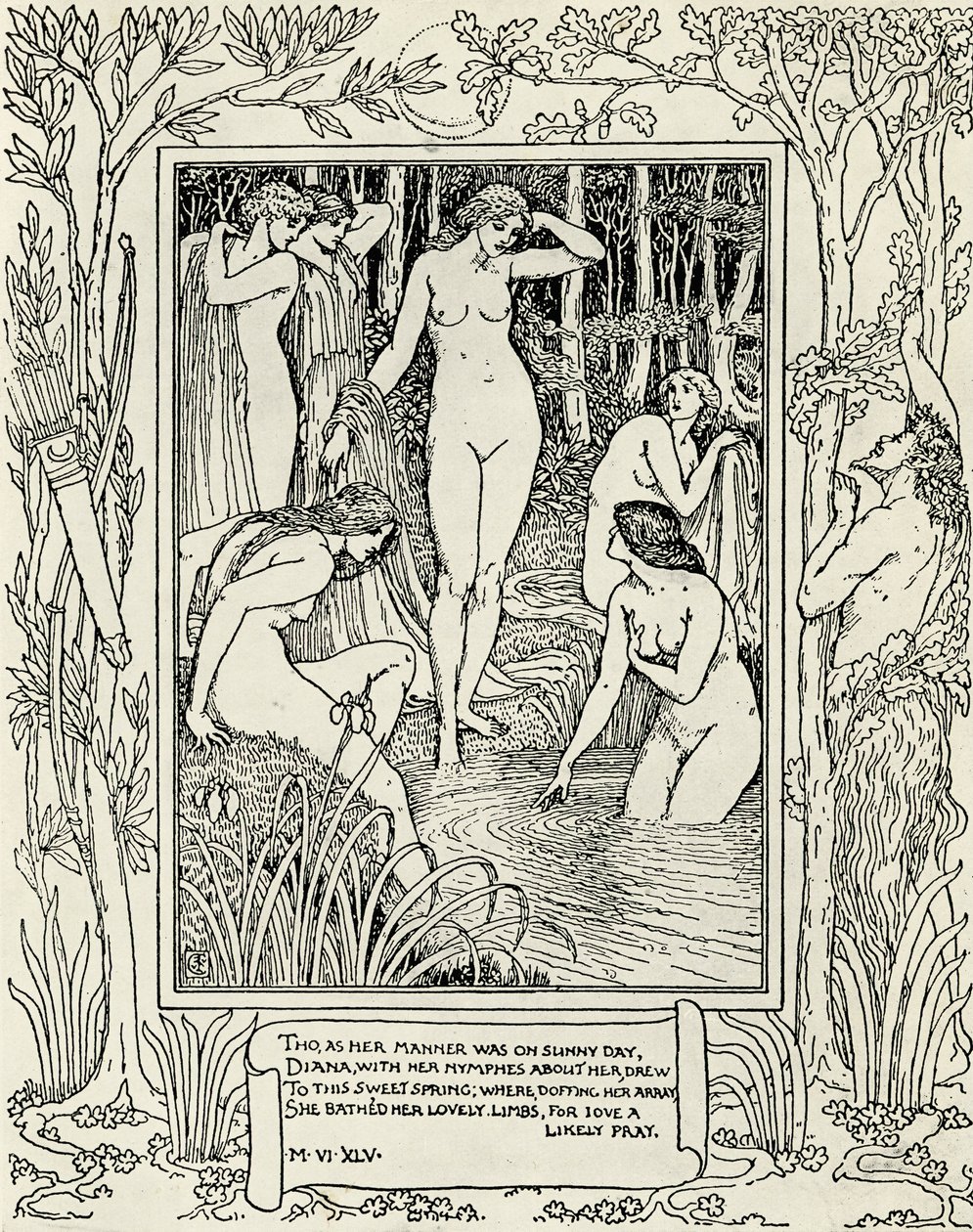 Diana og hendes nymfer, illustration til 
