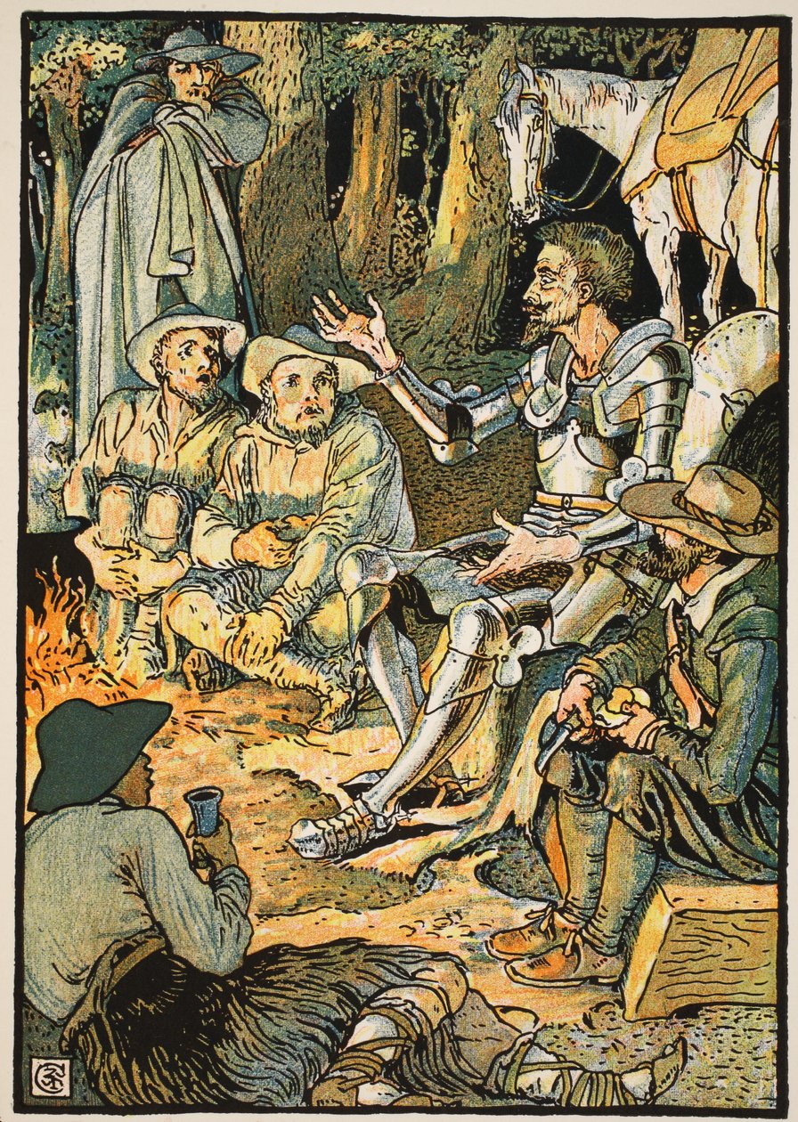 Don Quixote and the Goatherds, illustration fra 