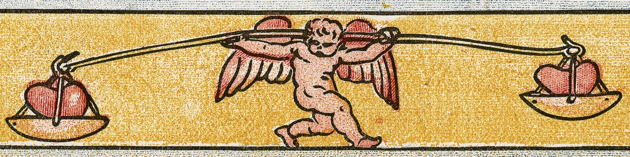 Eros, der balancerer to hjerter, 1884 af Walter Crane
