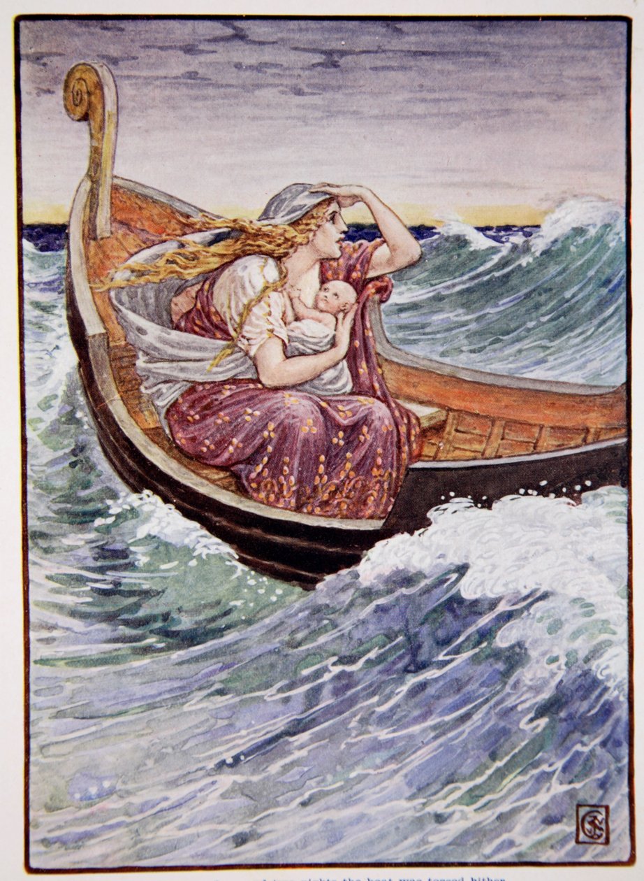 I to dage og to nætter blev båden kastet her og der, illustration fra 