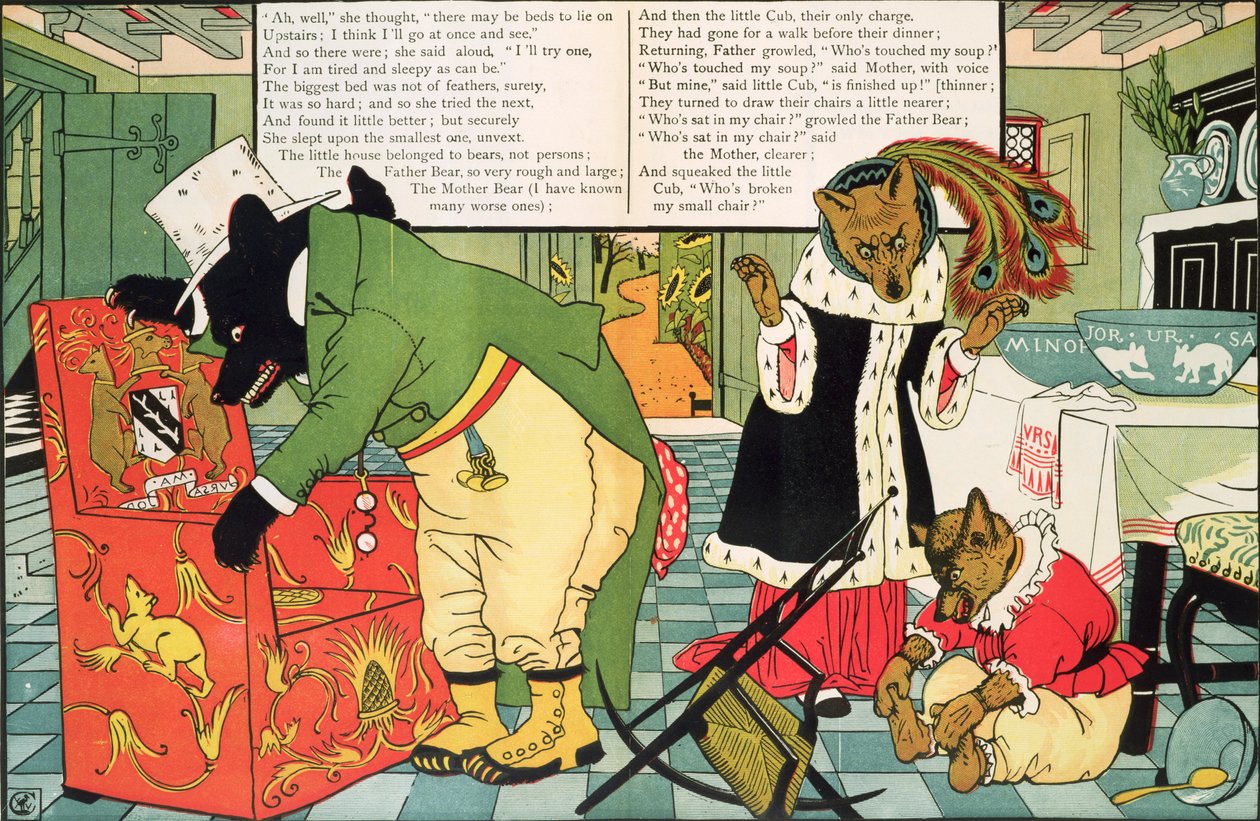Guldlok og de tre bjørne af Walter Crane