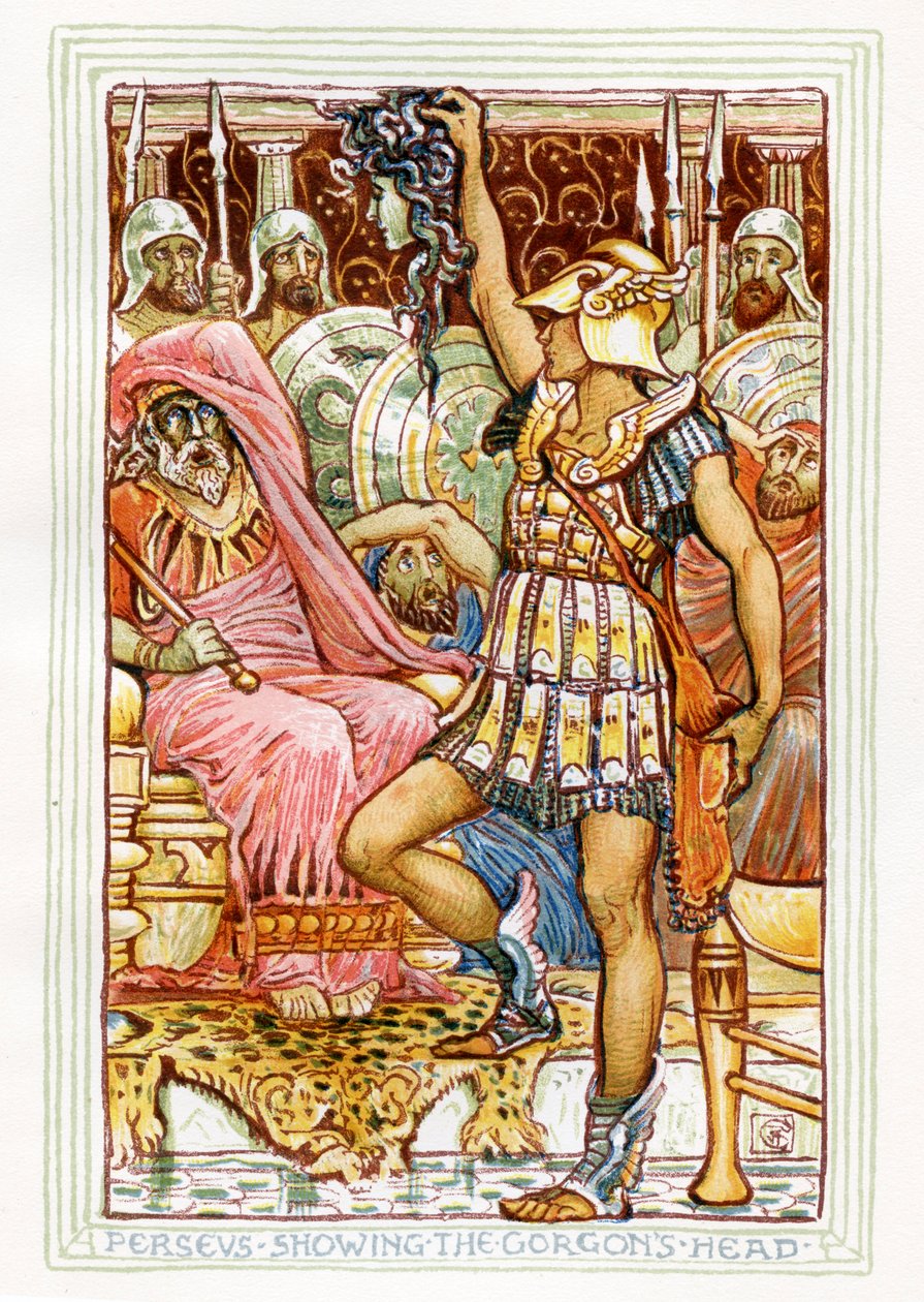 Perseus viser Medusas hoved af Walter Crane