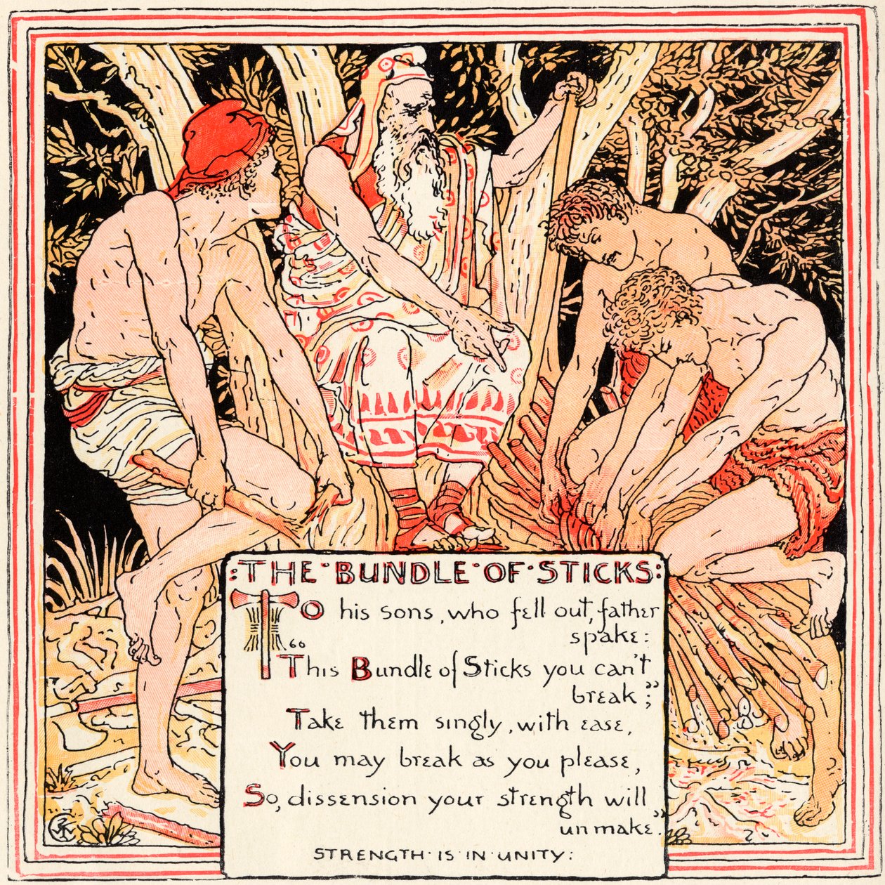 The Bundle of Sticks, illustration fra 