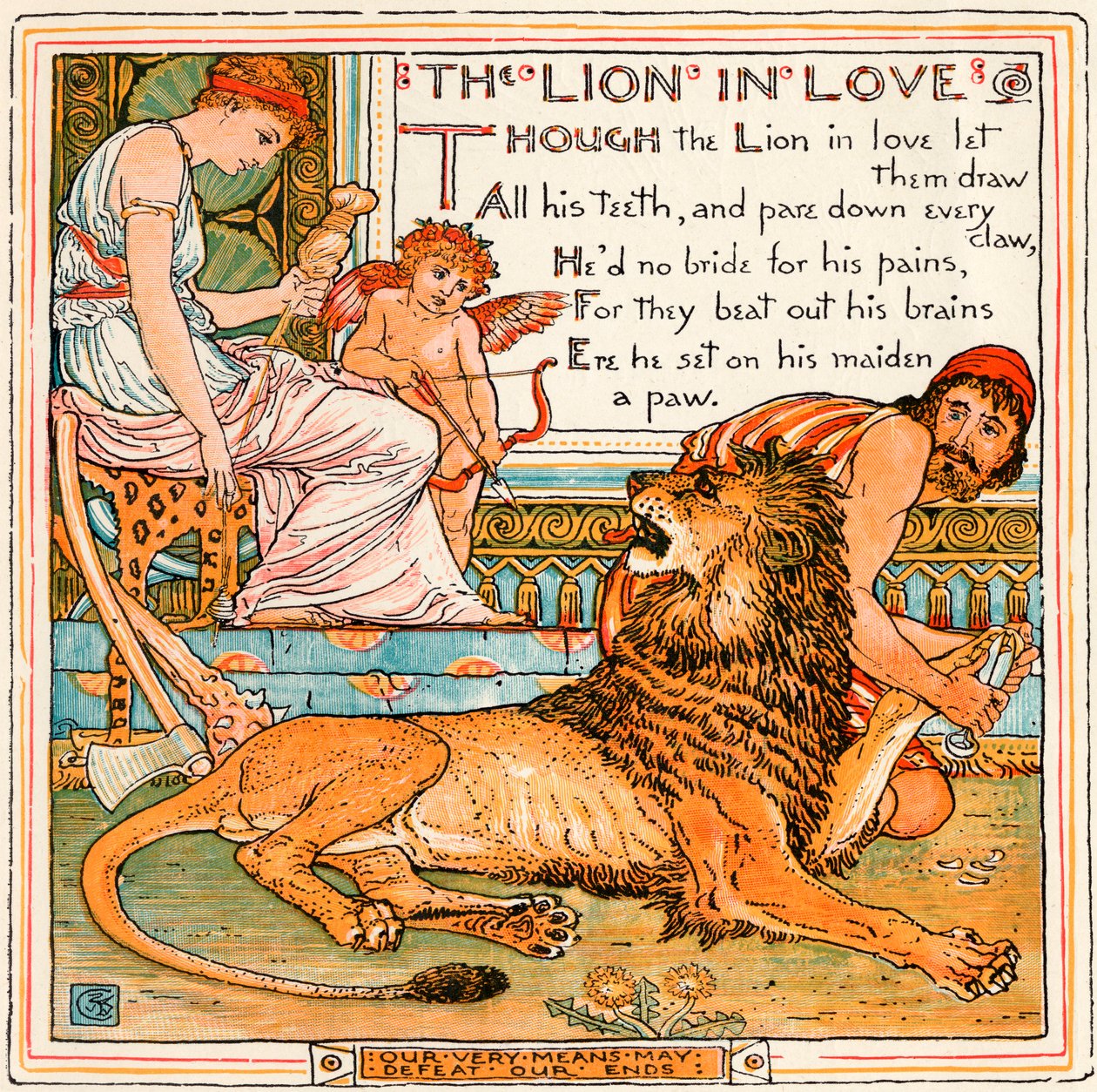 The Lion in Love, illustration fra 