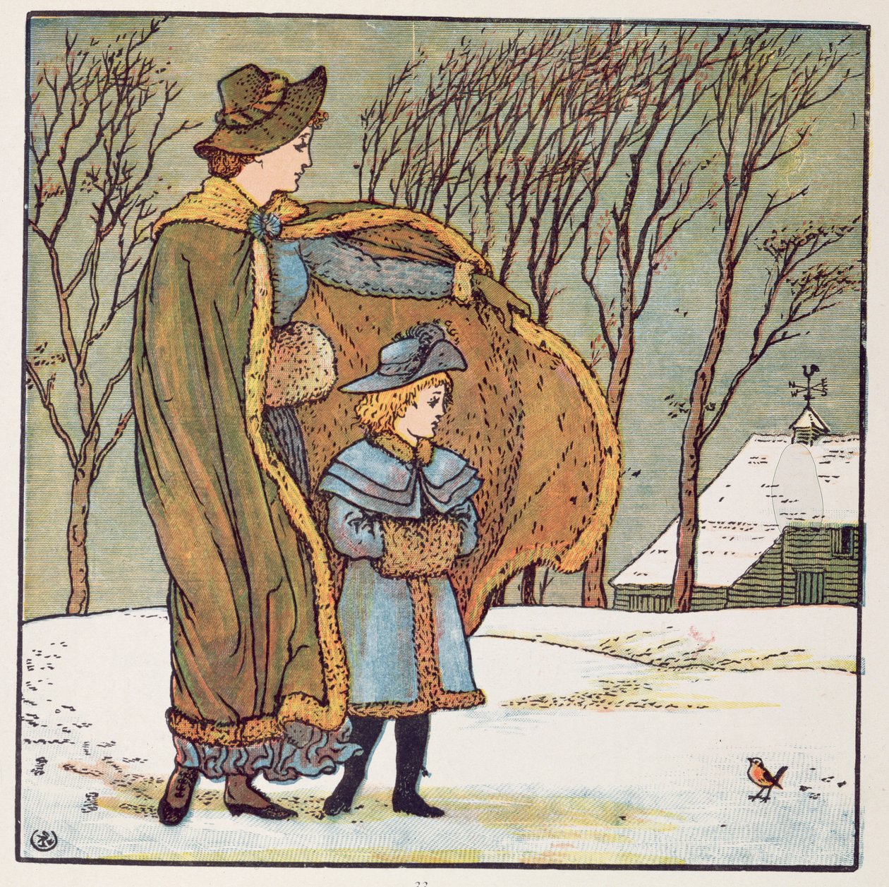 Nordvinden og rødbenet af Walter Crane