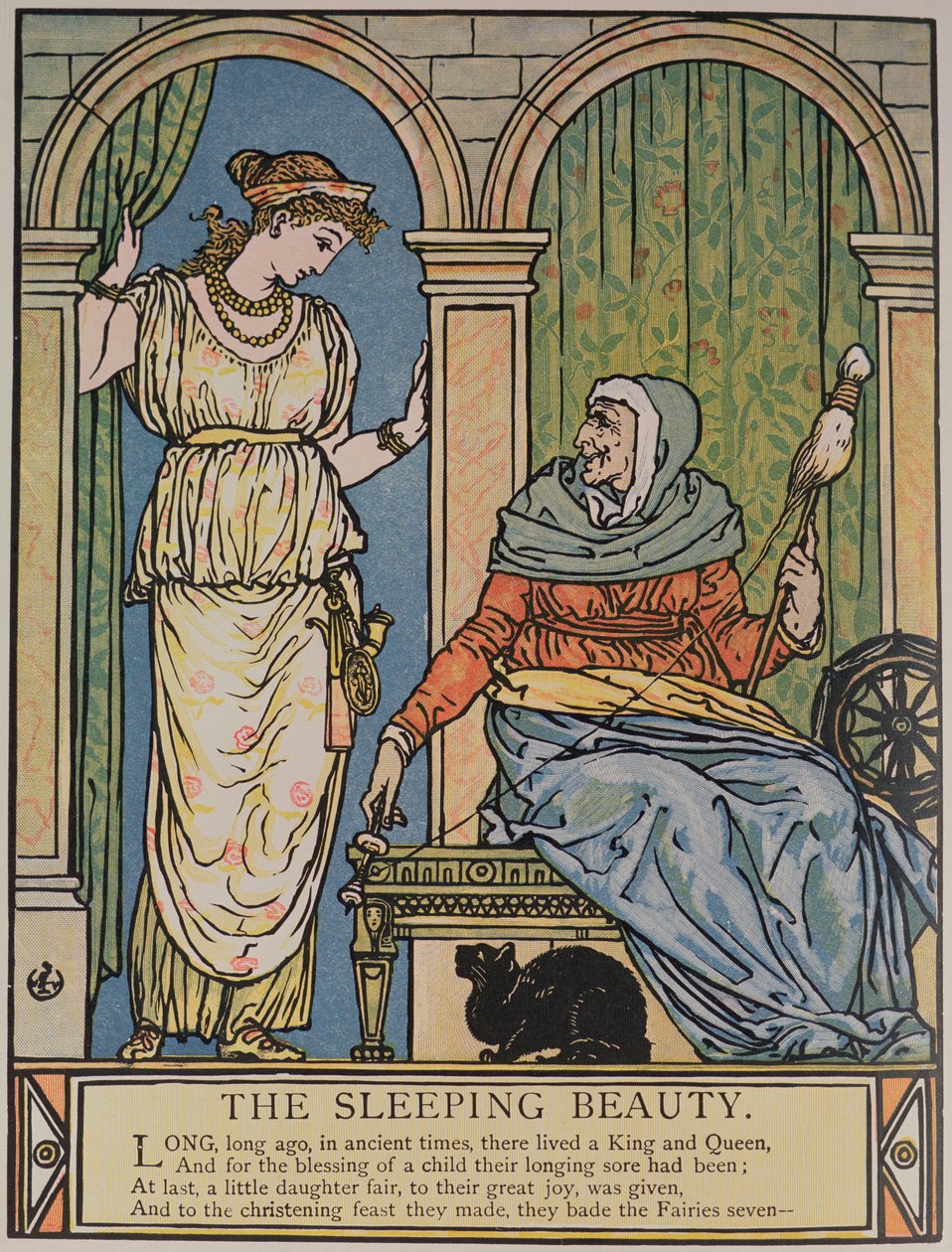 Prinsessen og den gamle kvinde med spindehjulet, illustration til 