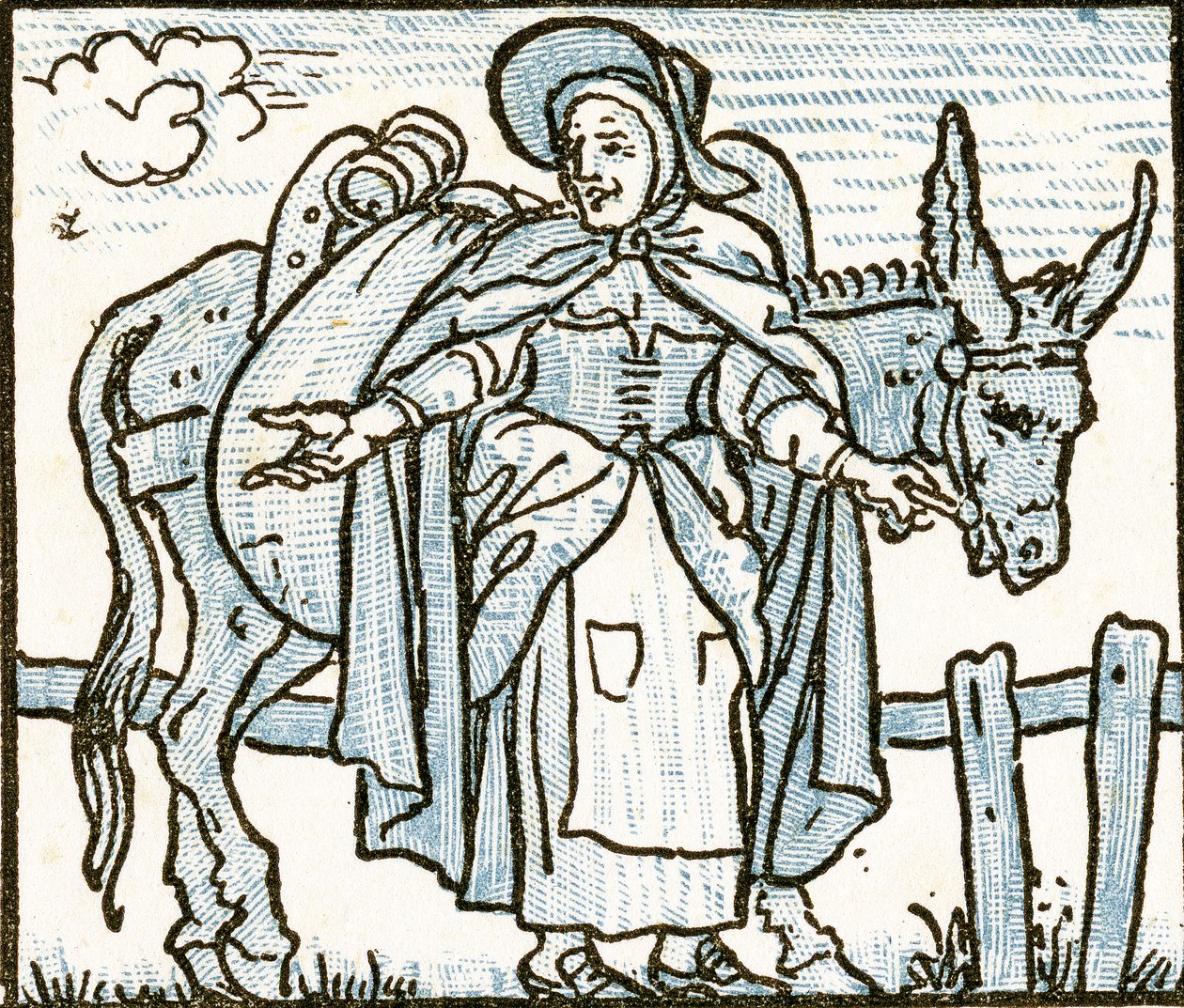 Enken sælger sand, sangillustration til 