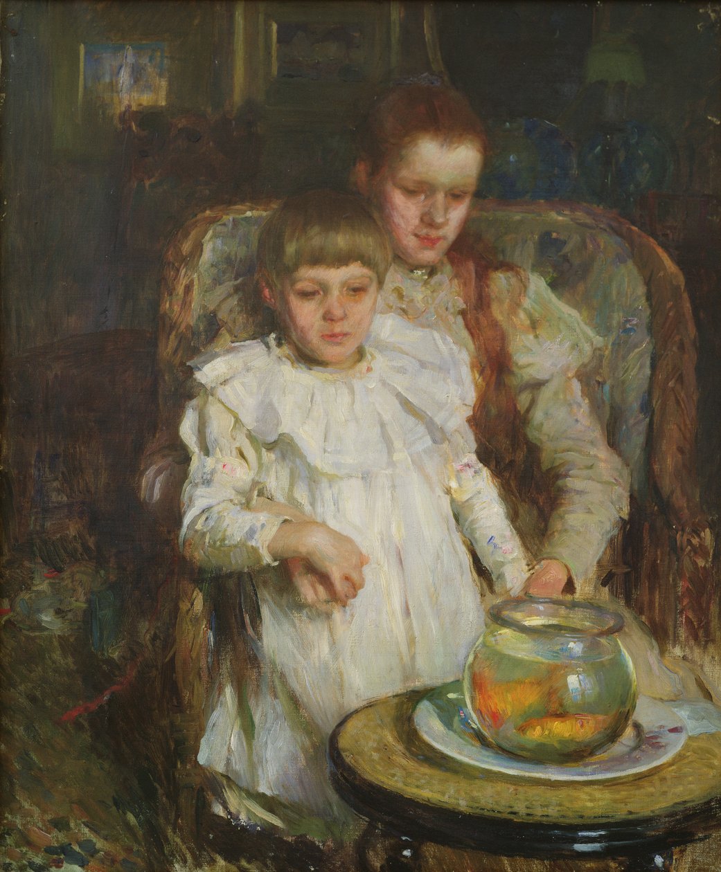 Guldfiskeskålen, ca. 1900 af Walter Frederick Osborne