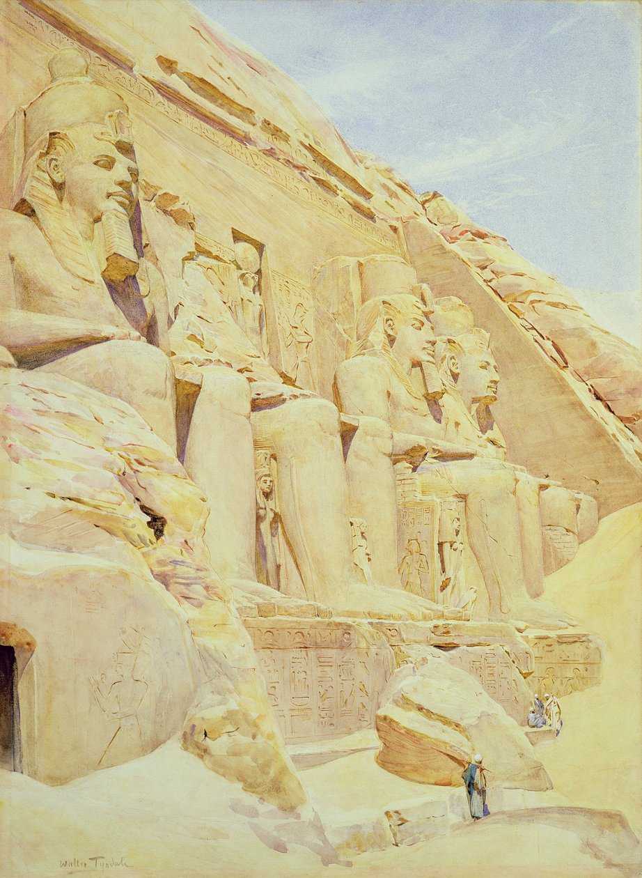 Abu Simbel, Upper Nile, Egypten (wc på papir) af Walter Frederick Roofe Tyndale