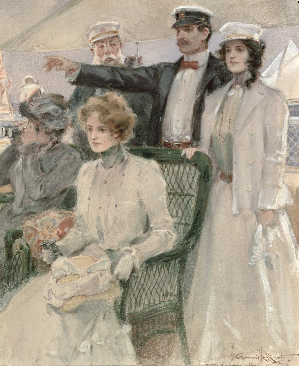 Ombord på skib, 1901 (wc på illustrationstavle) af Walter Granville Smith
