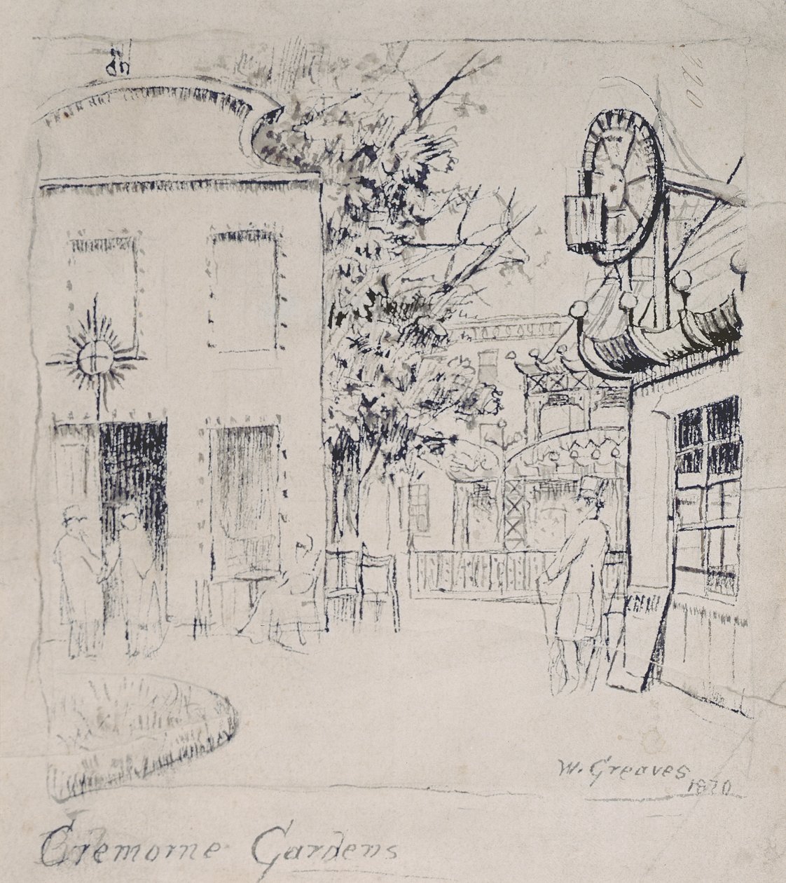 James McNeill Whistler i Cremorne Gardens, Chelsea, 1869 af Walter Greaves