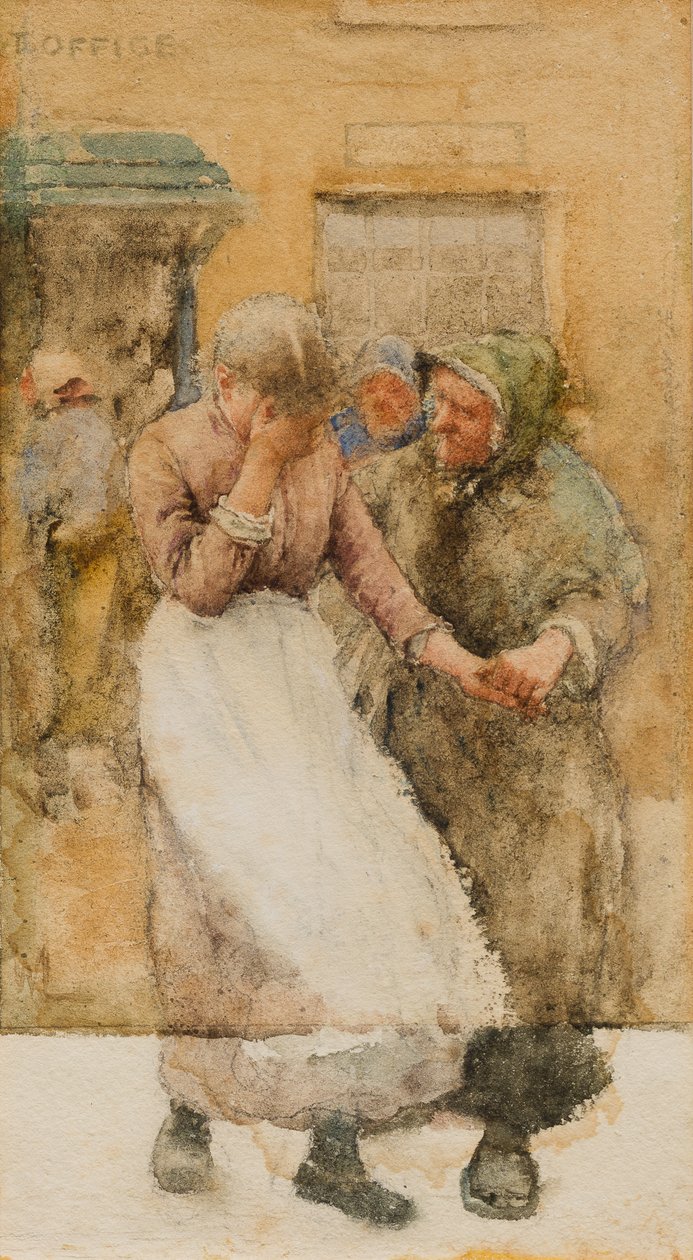 Studie for blandt de forsvundne, ca. 1894 (wc på papir) af Walter Langley