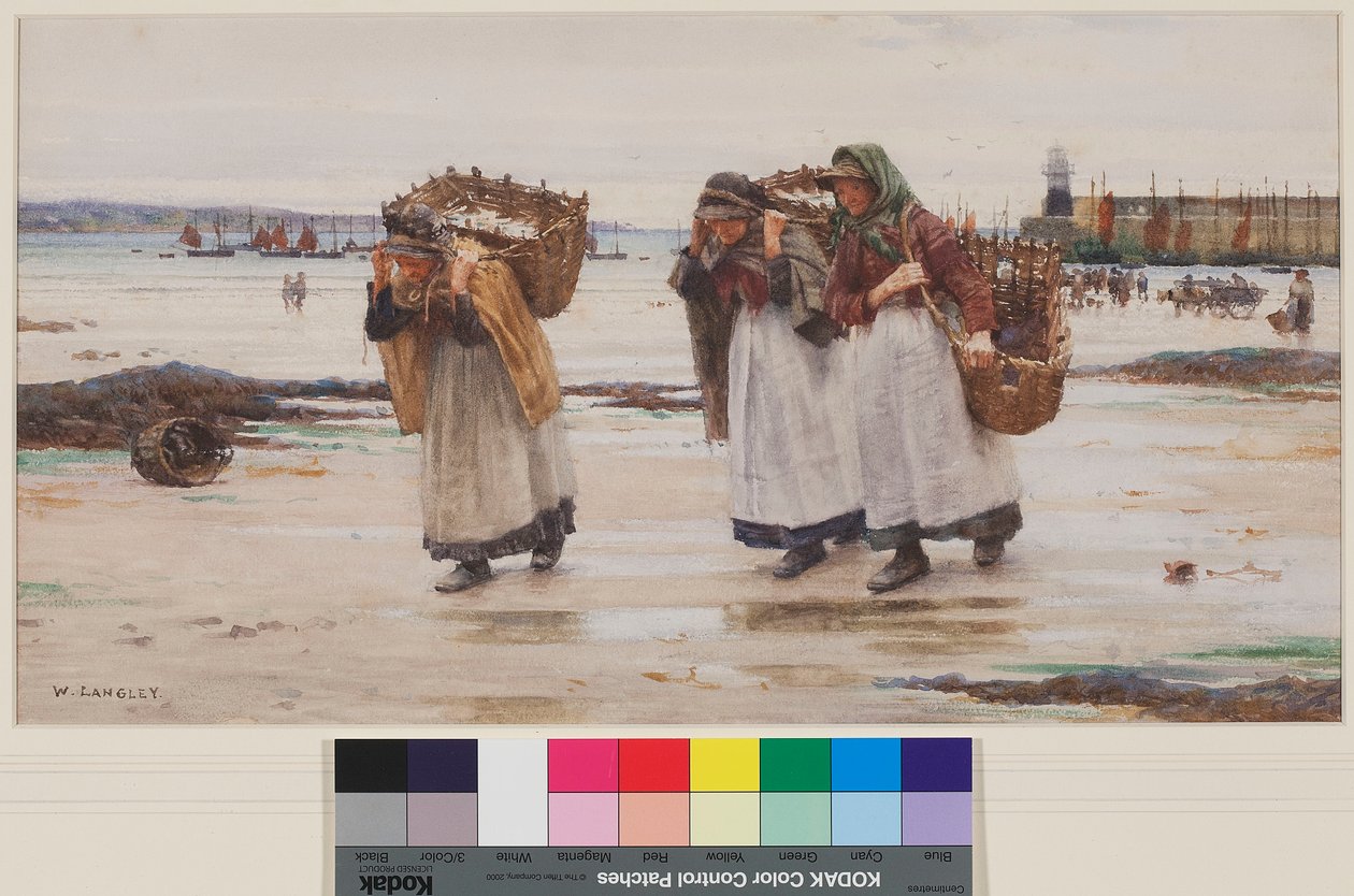 Forsørgere, ca. 1896 (wc på papir) af Walter Langley