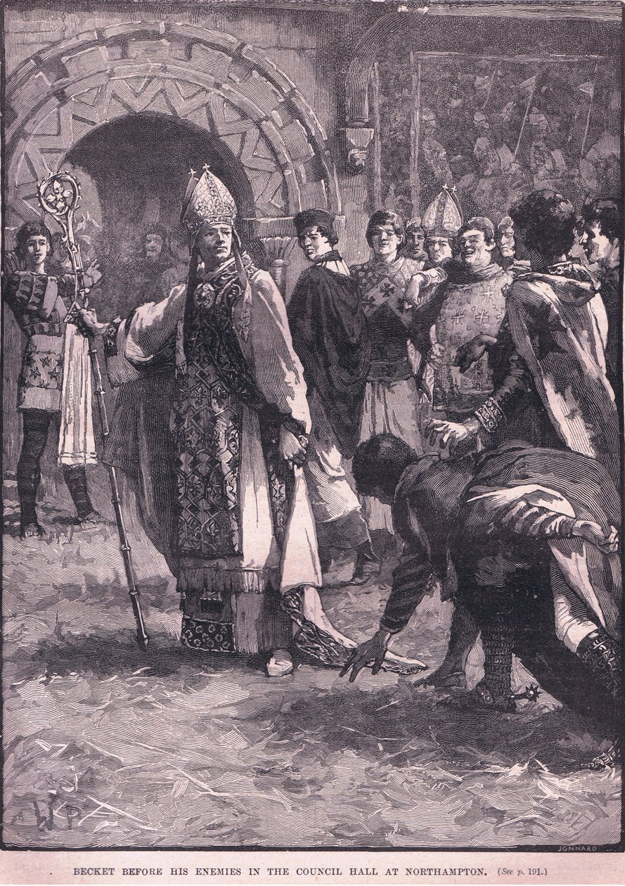 Becket foran sine fjender i rådsalen i Northampton AD 1164 af Walter Paget