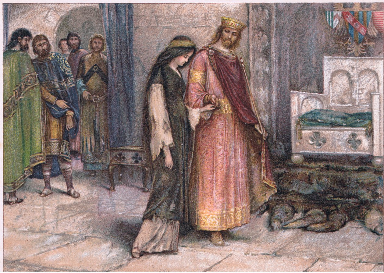Kong Cophetha og tiggerpigen, illustration fra Tennyson Pictures udgivet af E P Dutton & Co, ca. 1900 af Walter Paget