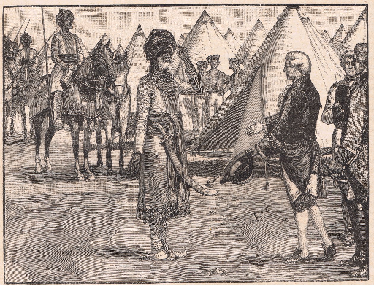 Den store mogul går ind i den engelske lejr AD 1765 af Walter Paget
