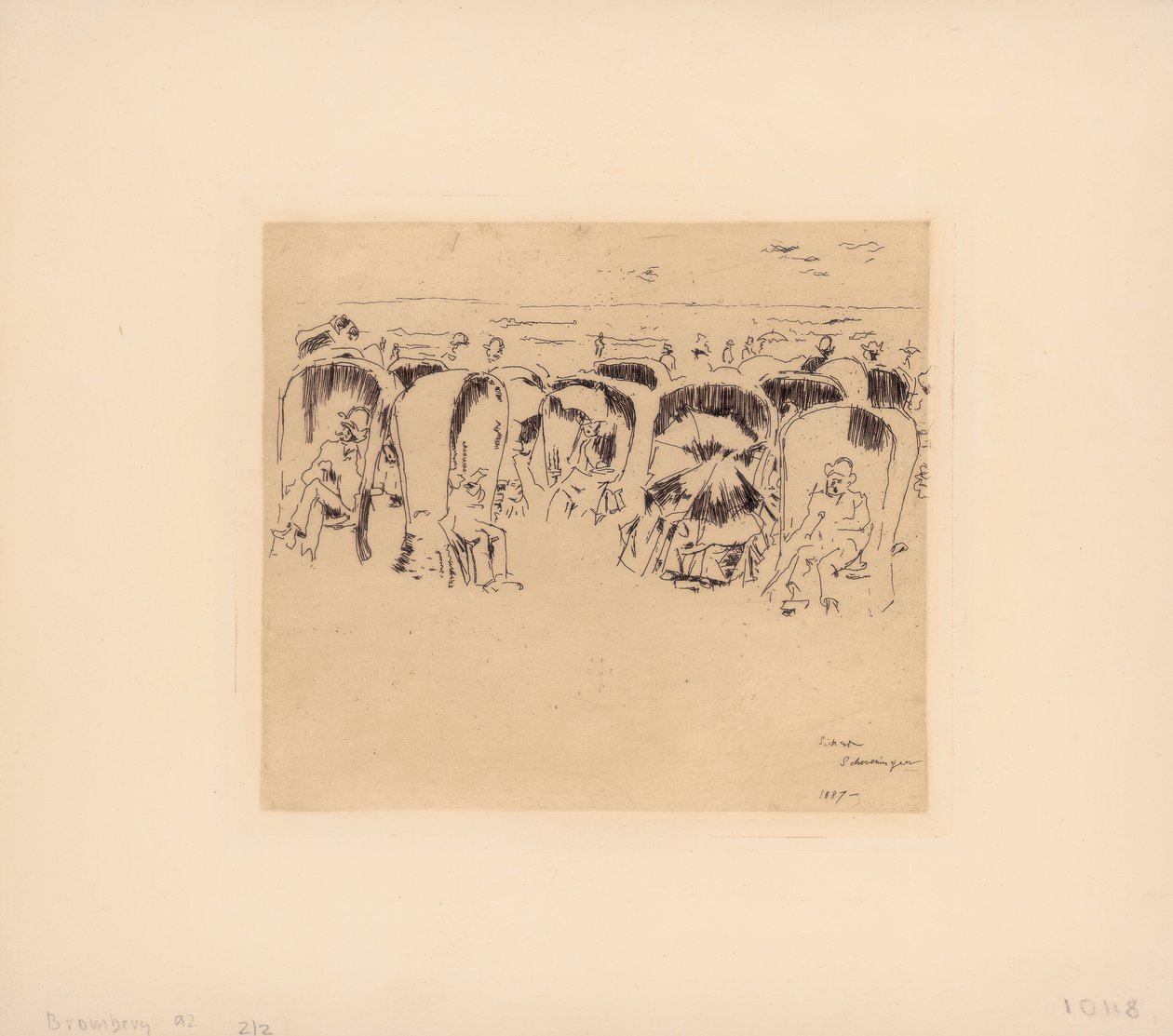 Scheveningen, Windstoelen på stranden, 1887 af Walter Richard Sickert