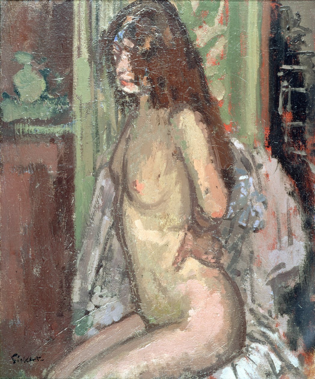 Siddende nøgen, Paris, 1906 af Walter Richard Sickert