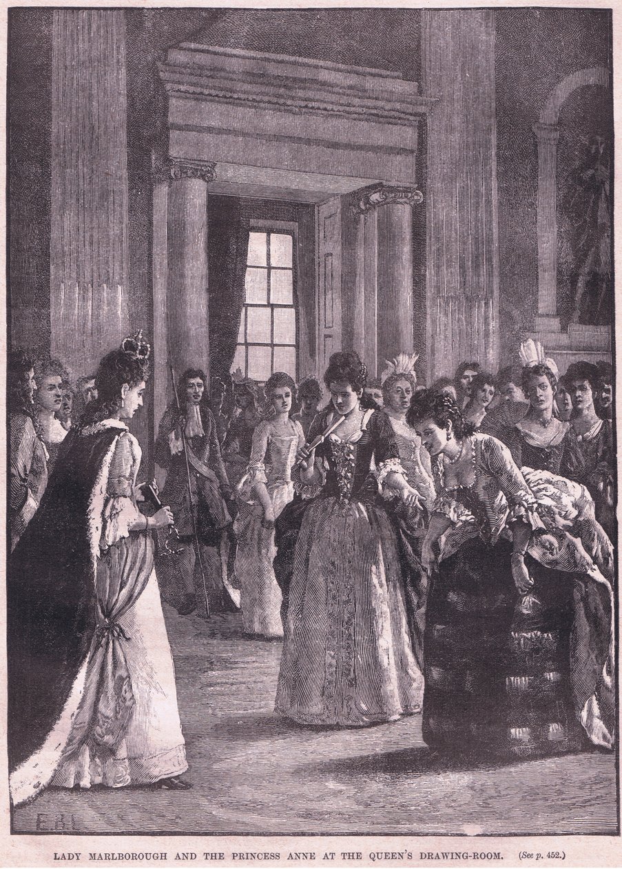 Lady Marlborough og prinsesse Anne i dronningens dagligstue 1692 e.Kr af Walter Stanley Paget