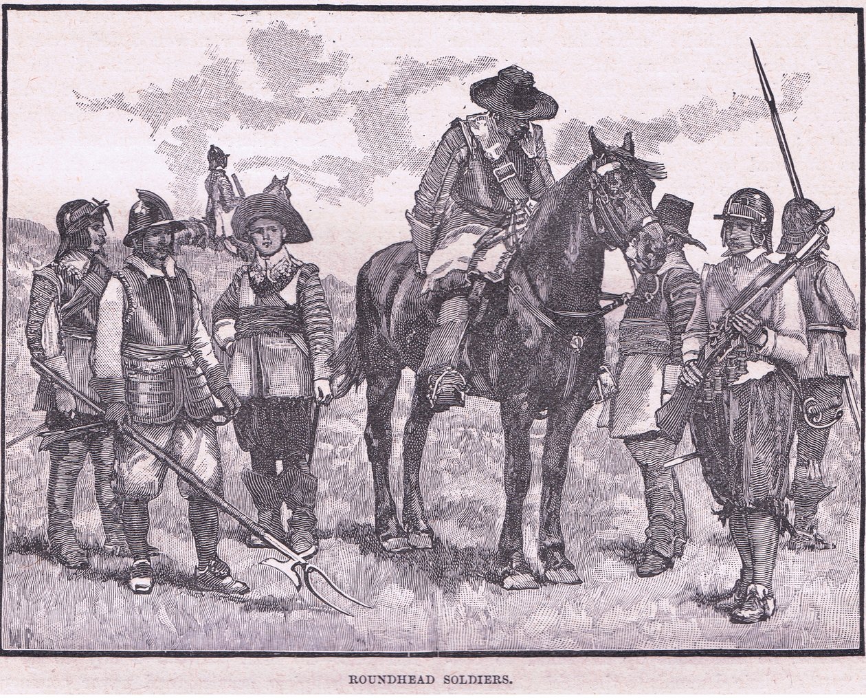 Rundhovedsoldater 1645 e.Kr af Walter Stanley Paget